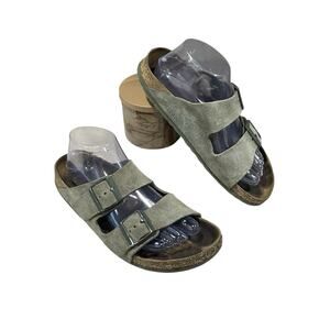 Birkenstock Arizona Green Birko-Flor Soft Footbed Women’s Sandals US 9 (EU 40)